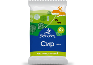 Сир кисломолочний Хуторок 0,2%, 200г